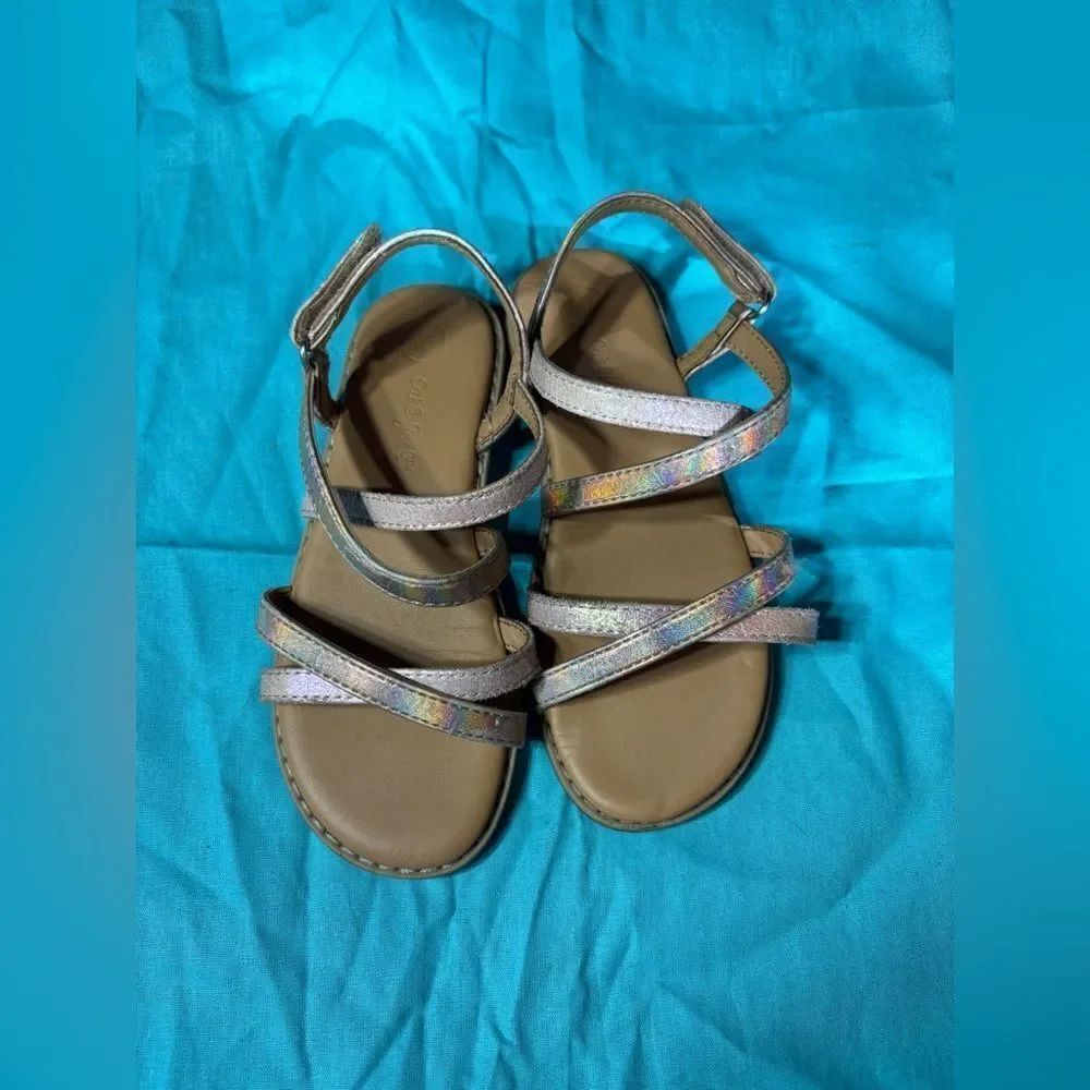 Cat & Jack Sandals Slip Ons Velcro Closure EPC Size 10 Excellent Preloved Condit